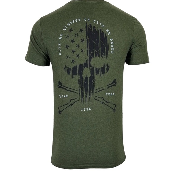 Howitzer Style Men's T-Shirt LIBERTY OR DEATH Military Grunt MFG - Picture 1 of 13